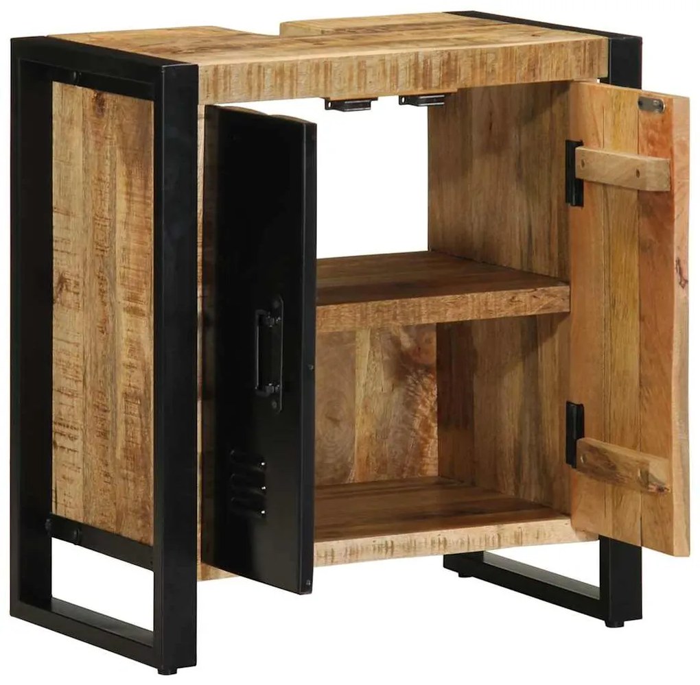 vidaXL Ντουλάπα Μπάνιου Καφέ 55 x 35 x 60 εκ. Μασίφ ξύλο μάνγκο