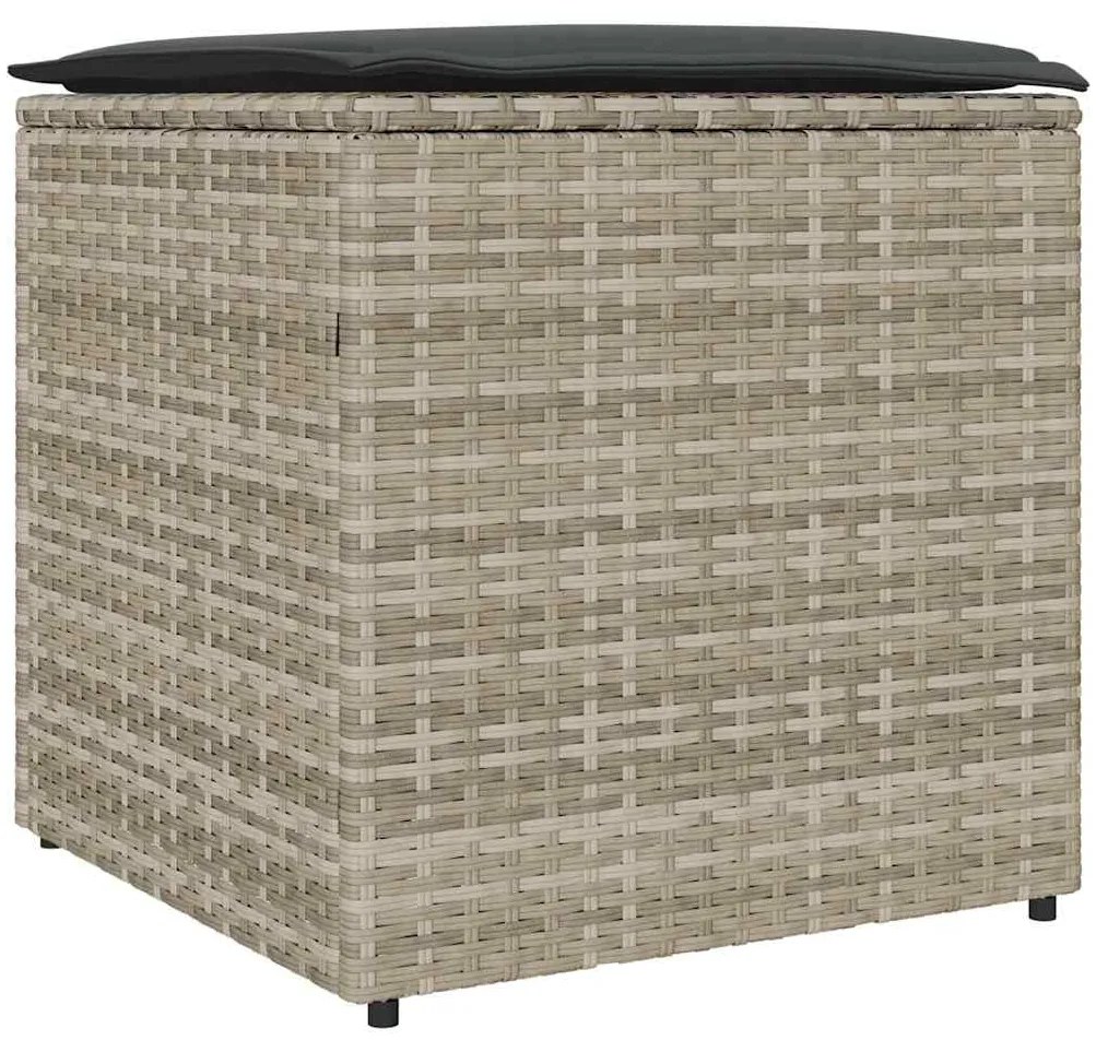 vidaXL Κουτί Μαξιλαριών Ανοιχτό γκρι 50 x 50 x 50 cm συνθετικό ρατάν