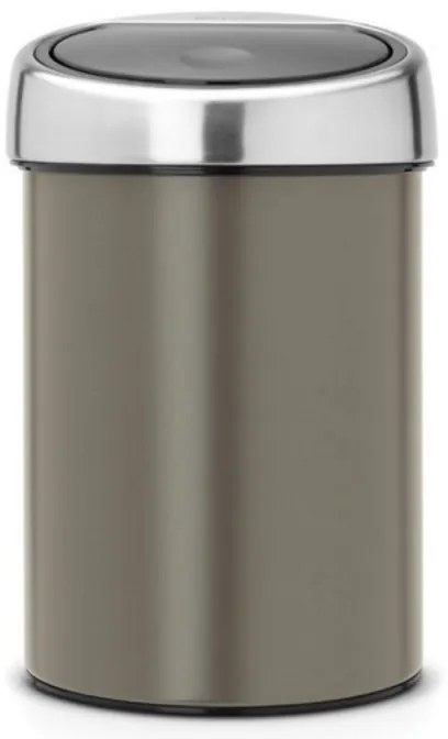 Brabantia Touch Bin 647215, 3 L, Ομαλό και αθόρυβο άνοιγμα, Επίτοιχη τοποθέτηση, Γκρι