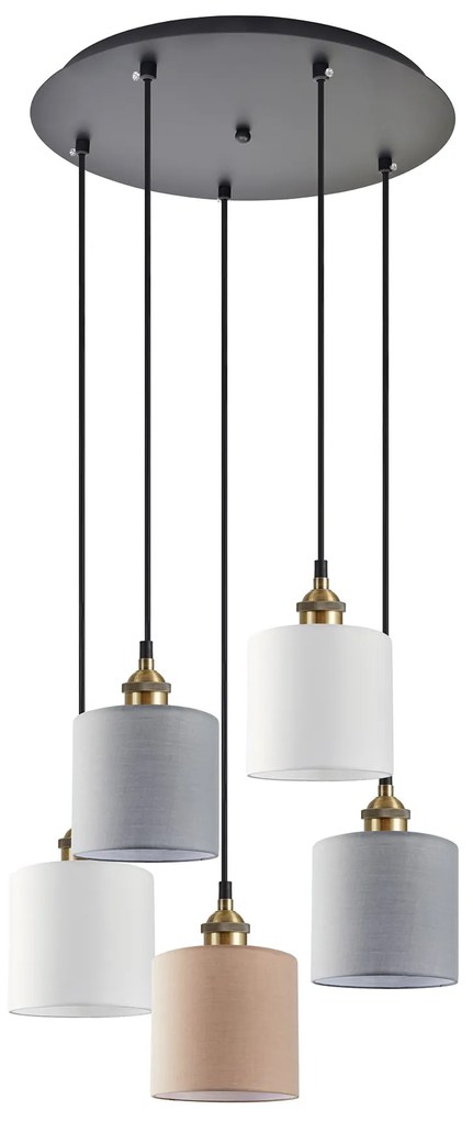 SE21-BR-10-5BL-SH123 MAGNUM FLEX White, Grey, Brown Shade Pendant + HOMELIGHTING 77-9034