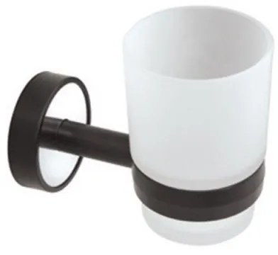 Karag Optimo-B 6501 Ποτηροθήκη Μαύρο, Χρωμέ ABS plastic, Ανοξείδωτο Ατσάλι, Γυαλί