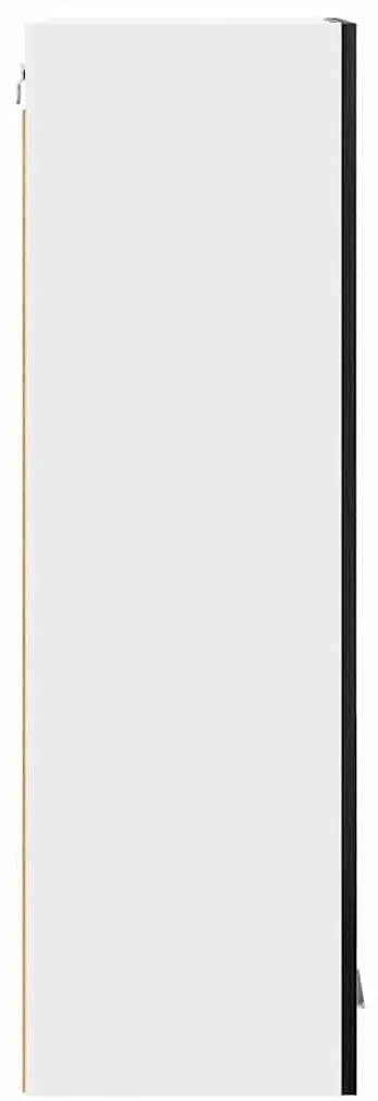 vidaXL Κρεμαστό ντουλάπι με πόρτα Riga Μαύρη Οξυά 40 x 31 x 100 εκ.