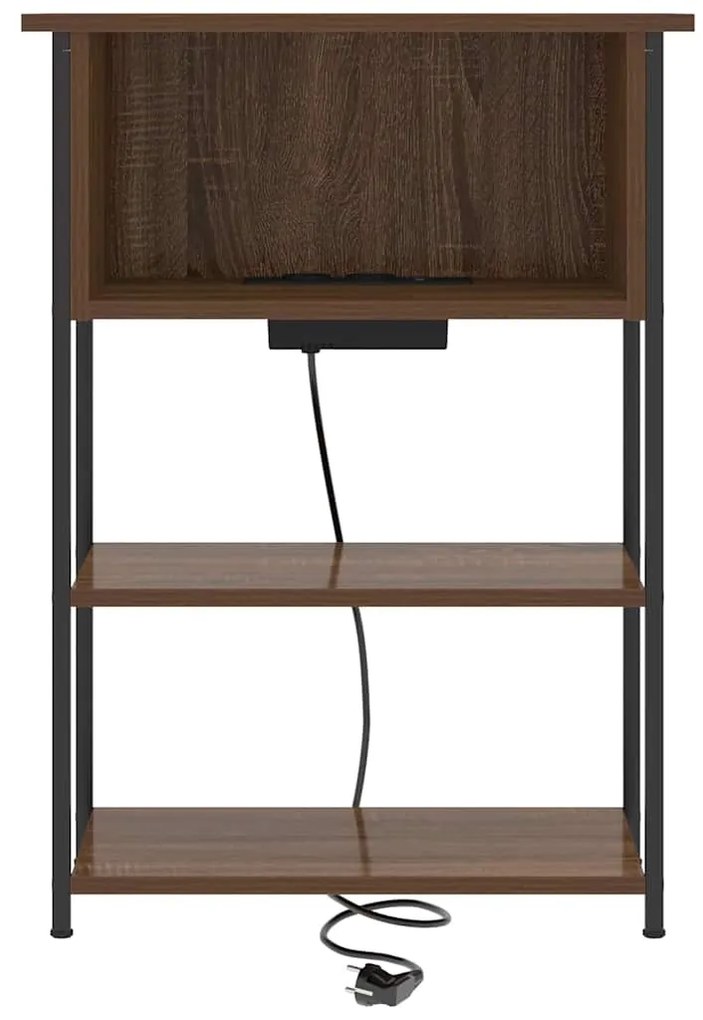 vidaXL Κομοδίνο Καφέ δρυς 55 x 31 x 76 εκ Επεξεργασμένο ξύλο