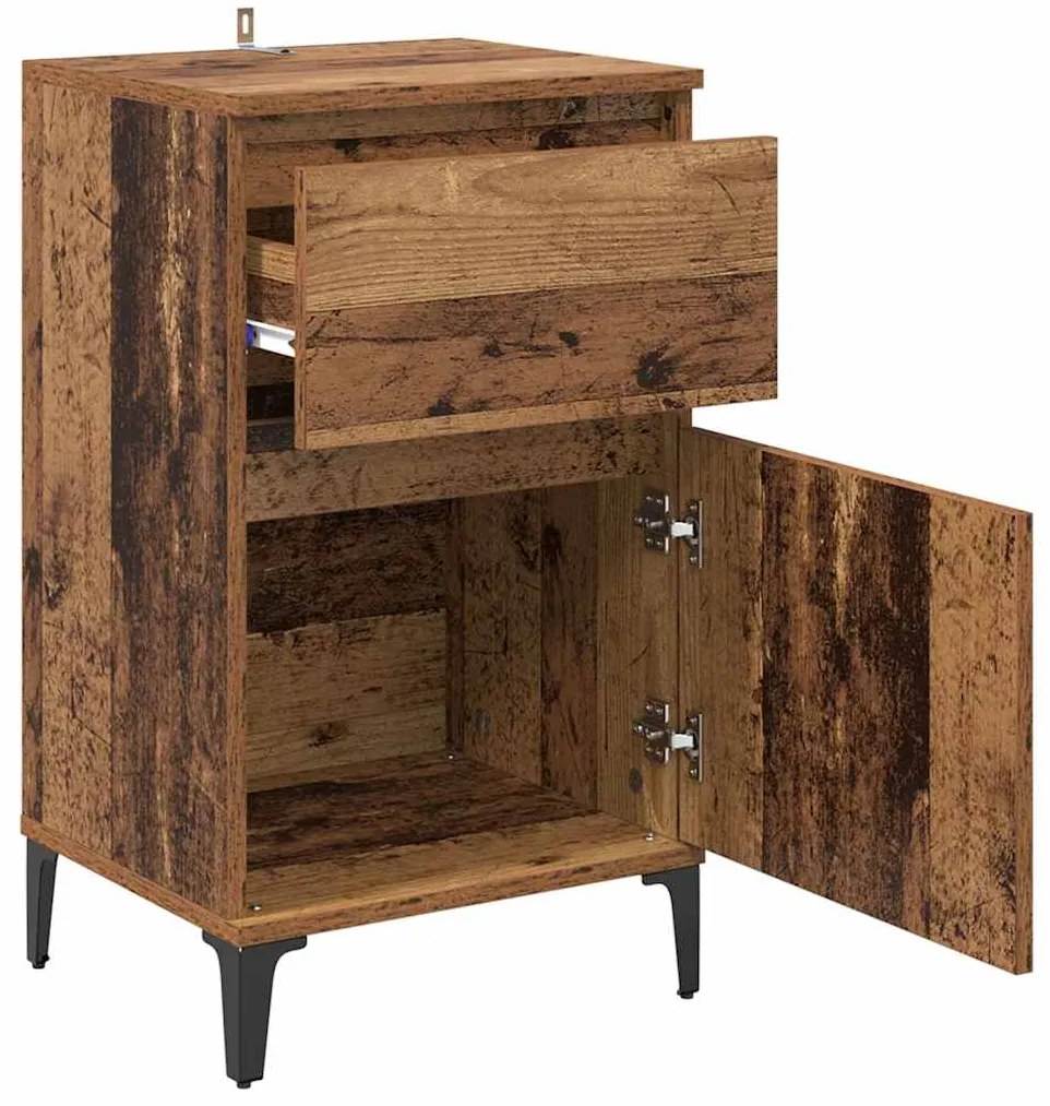 vidaXL Κομοδίνο 2 pcs Παλαιό ξύλο 40 x 35 x 70 εκ. Επεξεργασμένο ξύλο