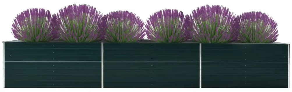 vidaXL Ζαρντινιέρα Υπερυψωμένη Πράσινη 480x80x77 εκ. Γαλβαν. Χάλυβας
