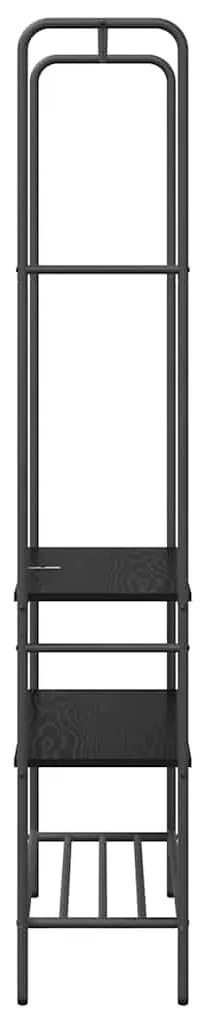 vidaXL Ράφι Ρούχων Μαύρη Οξυά 77 x 30 x 171 εκ Επεξεργασμένο ξύλο