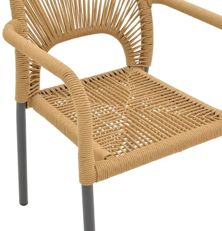 Καρέκλα - Πολυθρόνα αλουμινίου Norture στοιβαζόμενη ανθρακί σκελετός-φυσικό rattan 57x63x82 εκ. 57x63x82 εκ.