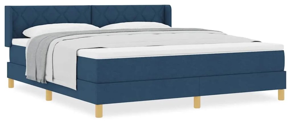 vidaXL Κρεβάτι με Ελατήρια με στρώμα Μπλε 180 x 200 cm ύφασμα
