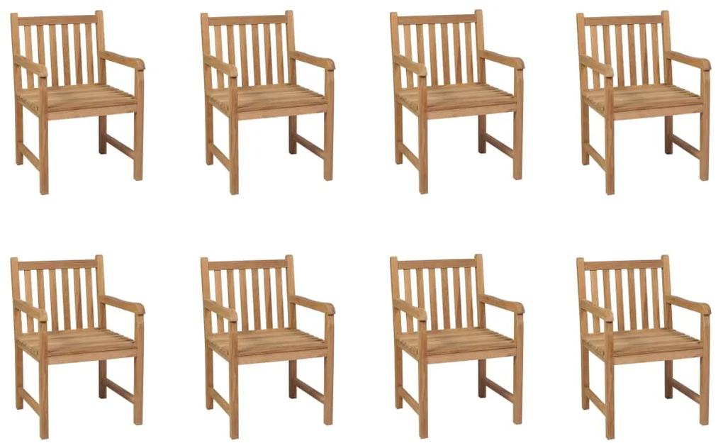Καρέκλες Εξωτερικού Χώρου 8 τεμ. από Μασίφ Ξύλο Teak