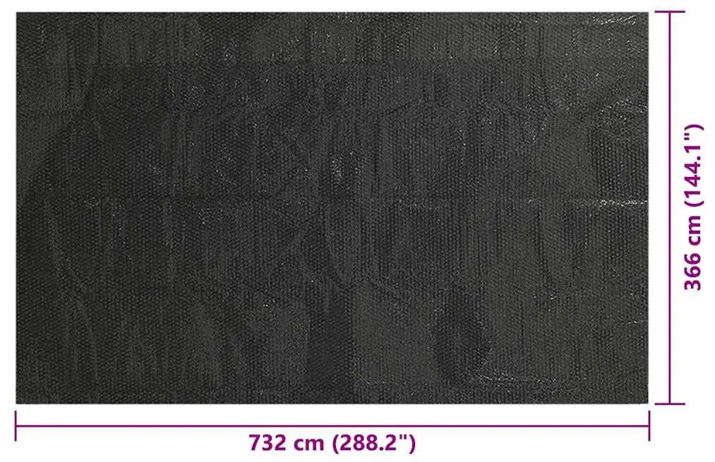 vidaXL Κάλυμμα Πισίνας Μαύρο 732 x 366 εκ. από Πολυαιθυλένιο