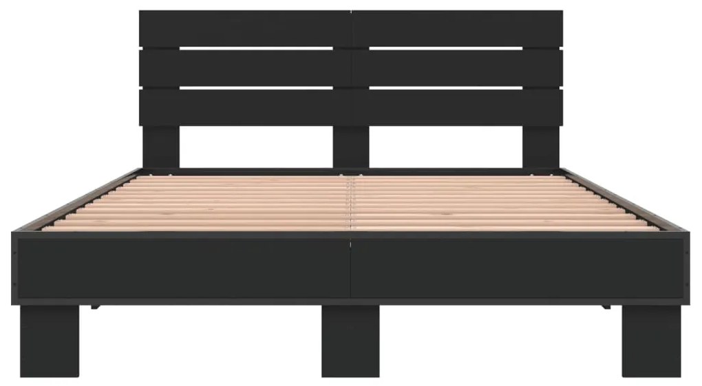 ΠΛΑΙΣΙΟ ΚΡΕΒΑΤΙΟΥ ΜΑΥΡΟ 140 X 190 ΕΚ. ΕΠΕΞ. ΞΥΛΟ &amp; ΜΕΤΑΛΛΟ 3280167