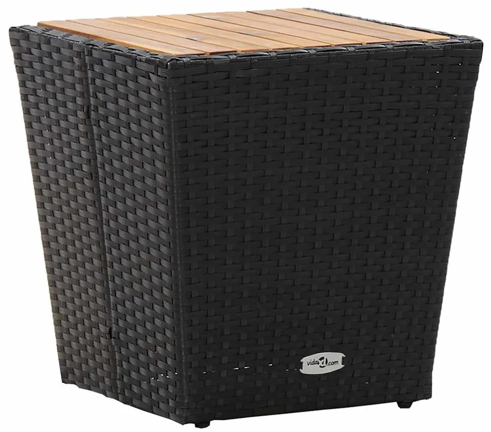 vidaXL Σετ Μπιστρό Κήπου 3 pcs Μαύρο συνθετικό ρατάν