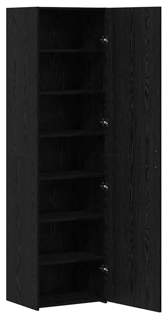 vidaXL Highboard Μαύρη δρυς 50 x 42.5 x 185 εκ. Επεξεργασμένο ξύλο