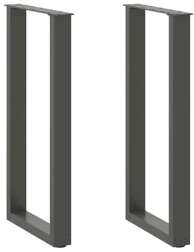 vidaXL Πόδια Κονσόλας 2 τεμ. σε σχήμα U, Ανθρακί 38x(72-73) εκ. από Ατσάλι