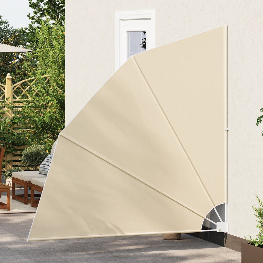 vidaXL Αδιάφανο σκίαστρο μπαλκονιού Μπεζ 210 x 210 cm ύφασμα
