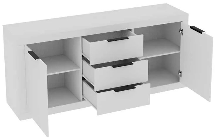 Μπουφές Doha pakoworld σε λευκή απόχρωση 180x45x80.5εκ