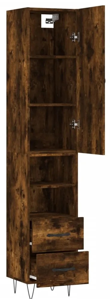 vidaXL Ντουλάπι Καπνιστή δρυς 34,5x34x180 εκ. από Επεξεργασμένο Ξύλο