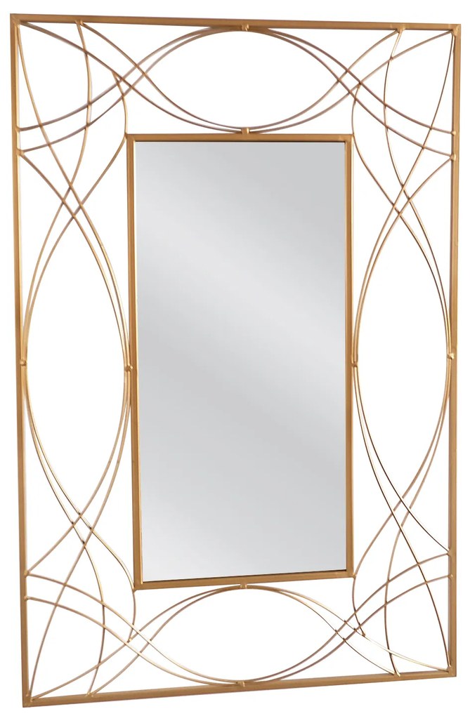 Καθρέπτης Τοίχου ArteLibre ASGON Χρυσό Μέταλλο/Γυαλί 90x1.5x60cm