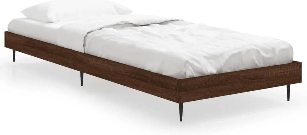vidaXL Πλαίσιο Κρεβατιού Χωρ. Στρώμα Καφέ Δρυς 75x190εκ Επεξ. Ξύλο