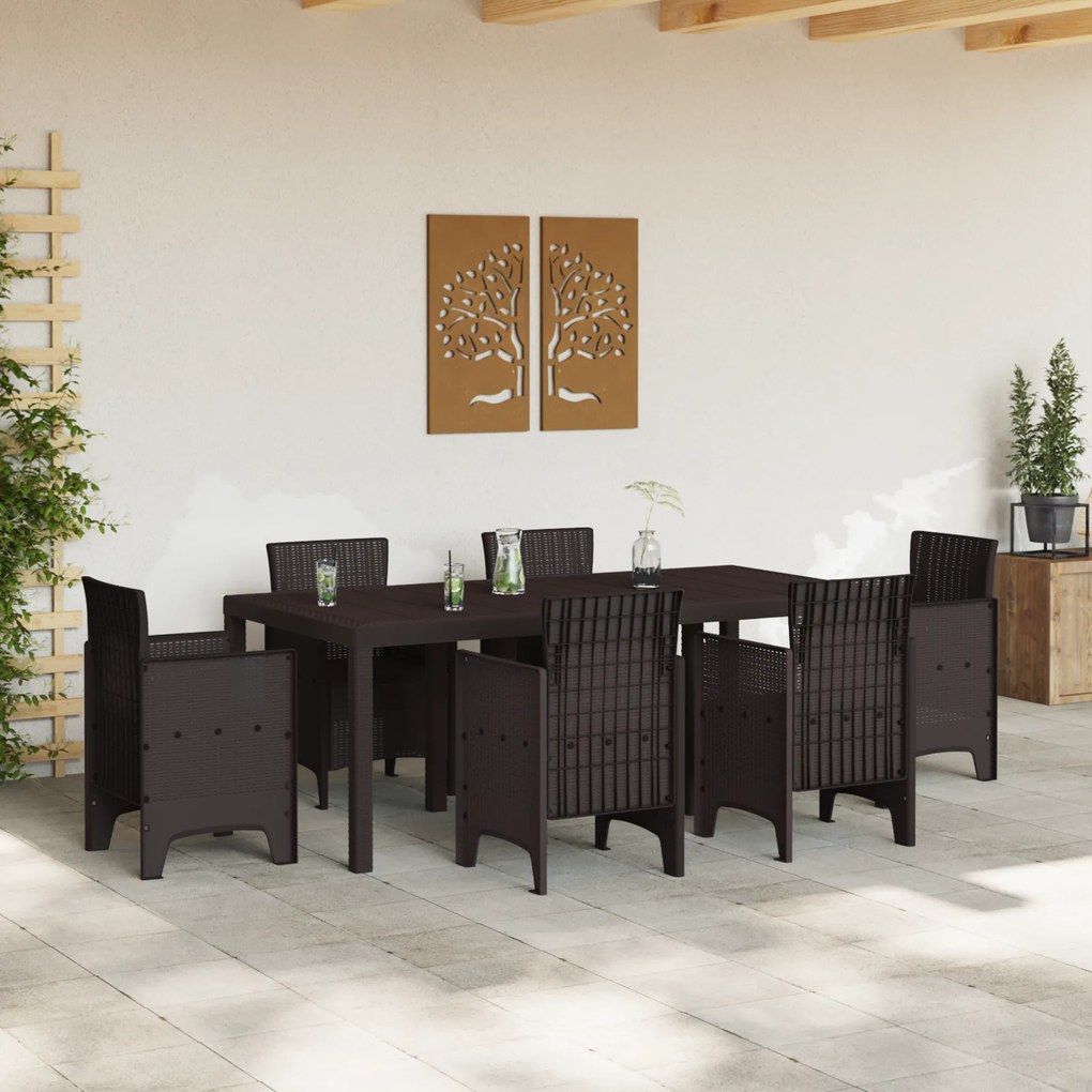 vidaXL Τραπέζι Κήπου Καφέ 200x100x73 εκ. Πολυ Ράτταν
