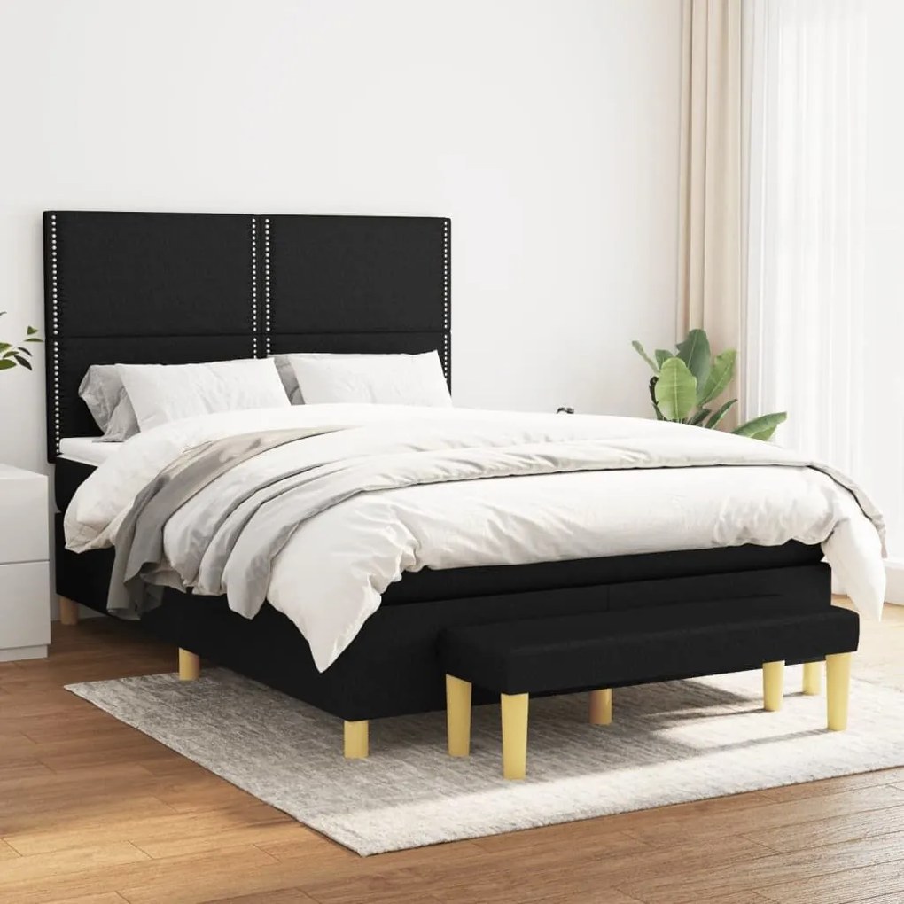 ΚΡΕΒΑΤΙ BOXSPRING ΜΕ ΣΤΡΩΜΑ ΜΑΥΡΟ 140X190 ΕΚ. ΥΦΑΣΜΑΤΙΝΟ 3137071