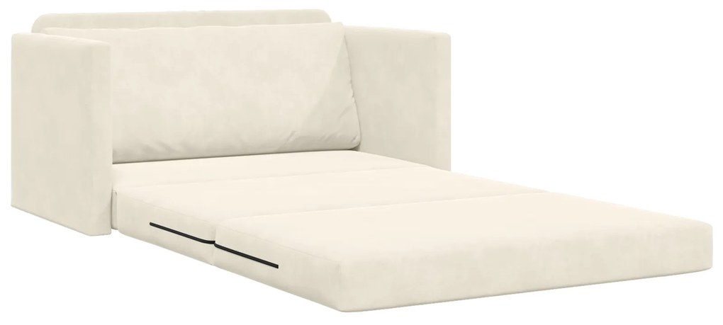 vidaXL Καναπές Κρεβάτι 2-σε-1 Κρεμ 124x204x61 εκ Βελούδο