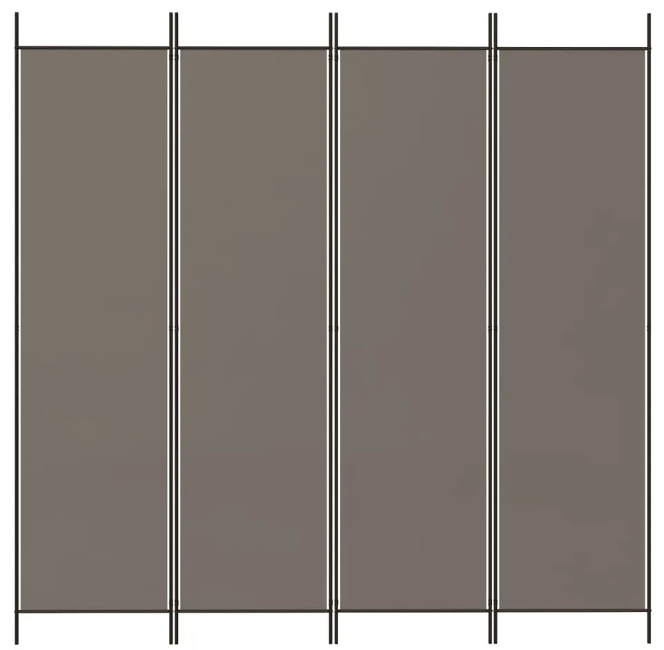 vidaXL Διαχωριστικό Δωματίου με 4 Πάνελ Ανθρακί 200x220 εκ. από Ύφασμα