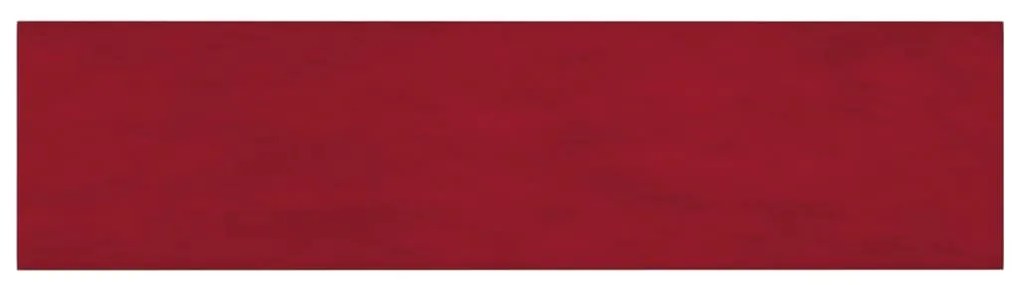 Πάνελ Τοίχου 12 τεμ. Μπορντό 60x15 εκ. 1,08 μ² Βελούδινα - Κόκκινο