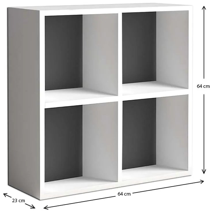 ΒΙΒΛΙΟΘΗΚΗ CUBE MEGAPAP ΑΠΟ ΜΕΛΑΜΙΝΗ ΧΡΩΜΑ ΛΕΥΚΟ 60X23X60ΕΚ.