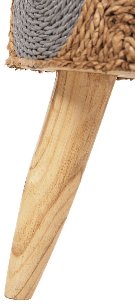 ΣΚΑΜΠΟ BEAM HM7826 ΞΥΛΟ ΤΕΑΚ ΚΑΙ SEAGRASS ΣΕ ΦΥΣΙΚΟ &amp; ΓΚΡΙ Φ43x45Yεκ.