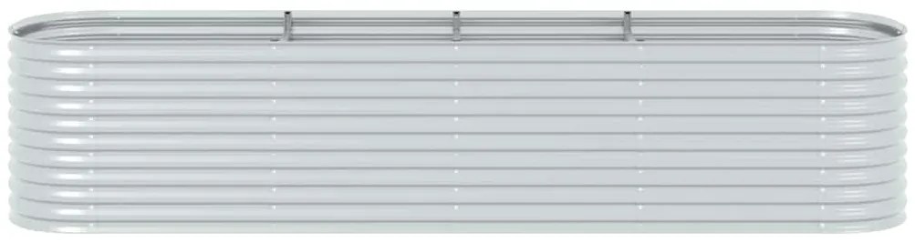 vidaXL Ζαρντινιέρα Υπερυψωμένη Ασημί 400x80x81 εκ. Γαλβανισμ. Χάλυβας
