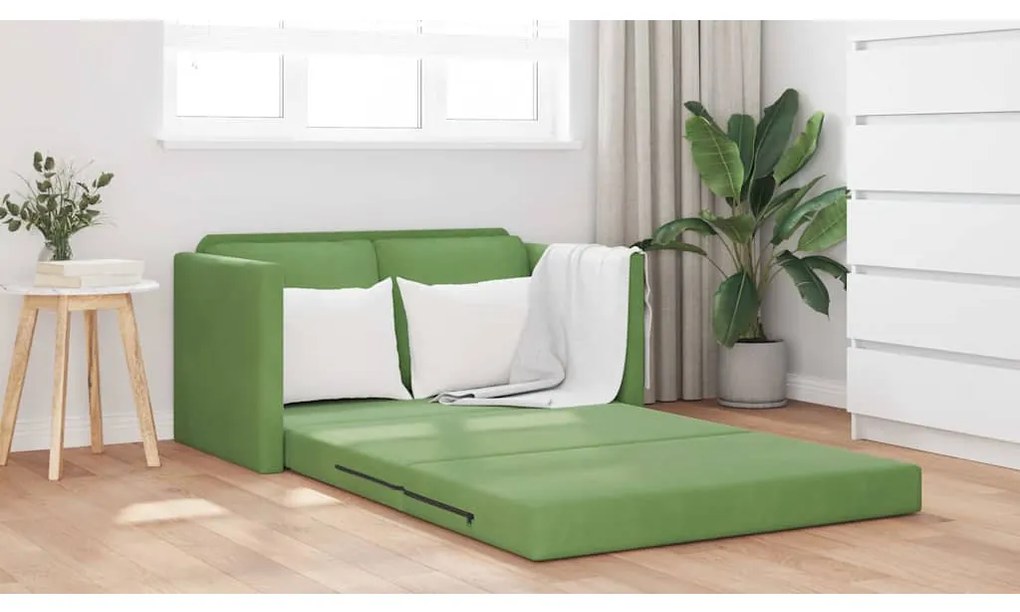 vidaXL Καναπές-κρεβάτι Ανοιχτό πράσινο 122 x 70 x 60 εκ Βελούδο