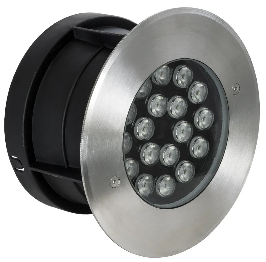 GloboStar UNDERGROUND-SINA 90572 Χωνευτό Φωτιστικό Σποτ Δαπέδου LED 18W 1710lm 15° DC 24V Αδιάβροχο IP68 Φ20 x Υ11cm Φυσικό Λευκό 4500K - Ανοξείδωτο Ατσάλι - 3 Χρόνια Εγγύηση