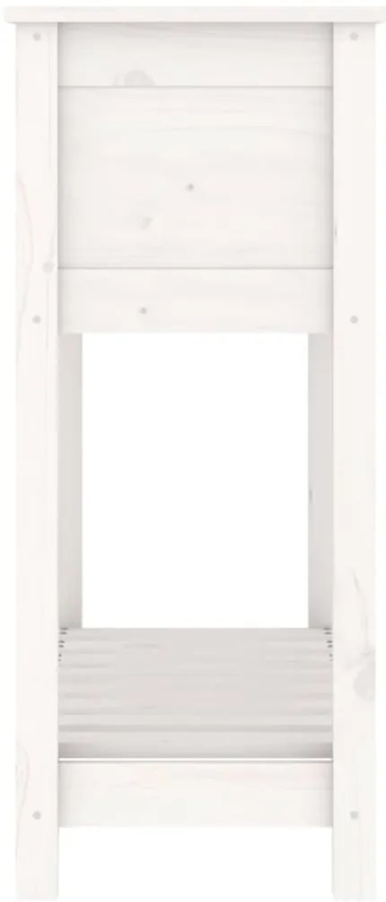 vidaXL Ζαρντινιέρα με Ράφι Λευκή 82,5x34,5x81 εκ. Μασίφ Ξύλο Πεύκου