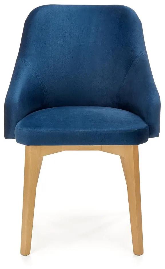 Καρέκλα Houston 709, Σκούρο μπλε, 86x57x56cm, 10 kg, Ταπισερί, Ξύλινα, Ξύλο: Οξιά | Epipla1.gr