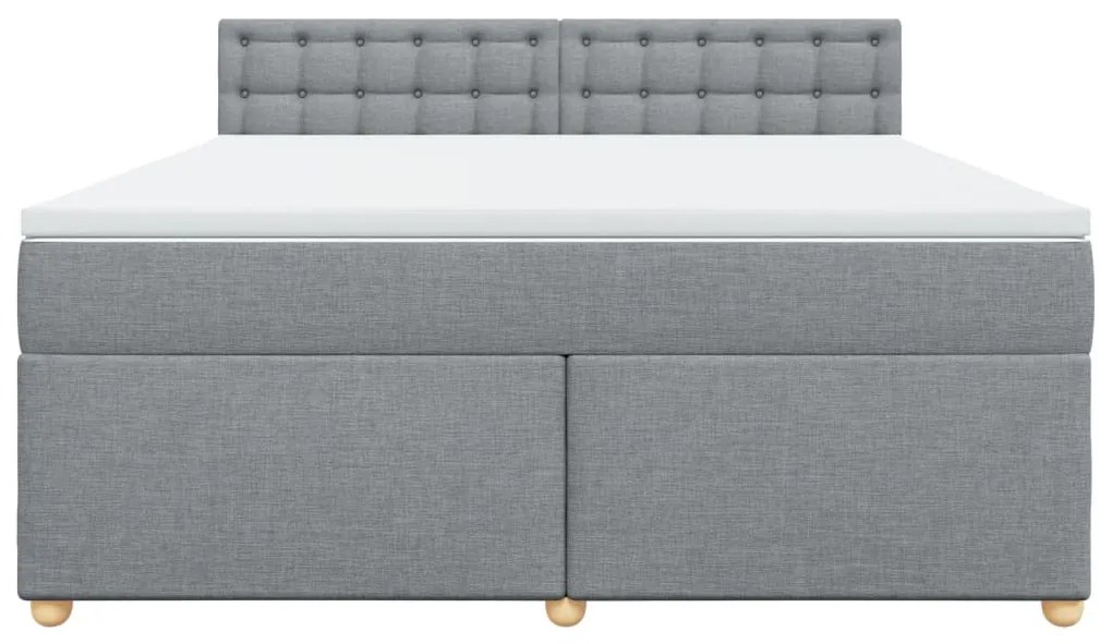 vidaXL Κρεβάτι Boxspring με Στρώμα Ανοιχτό Γκρι 180x200 εκ. Υφασμάτινο