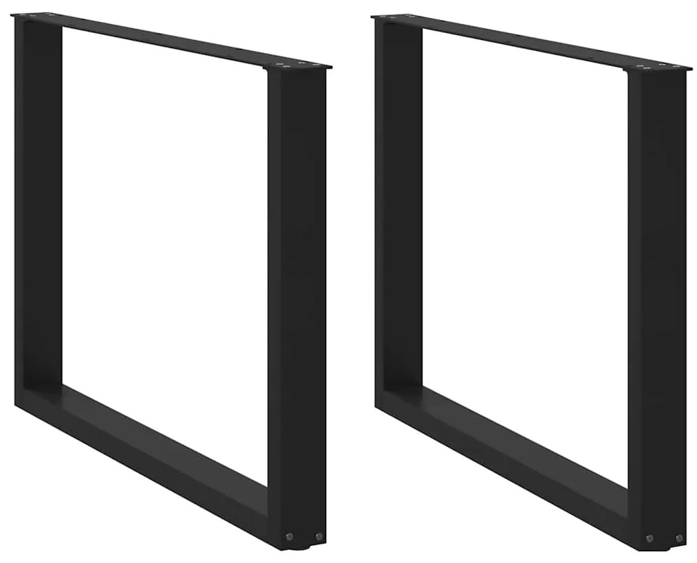vidaXL Πόδια Τραπεζαρίας σε Σχήμα U 2 τεμ. Μαύρο 100x(72-73) εκ. Ατσάλι