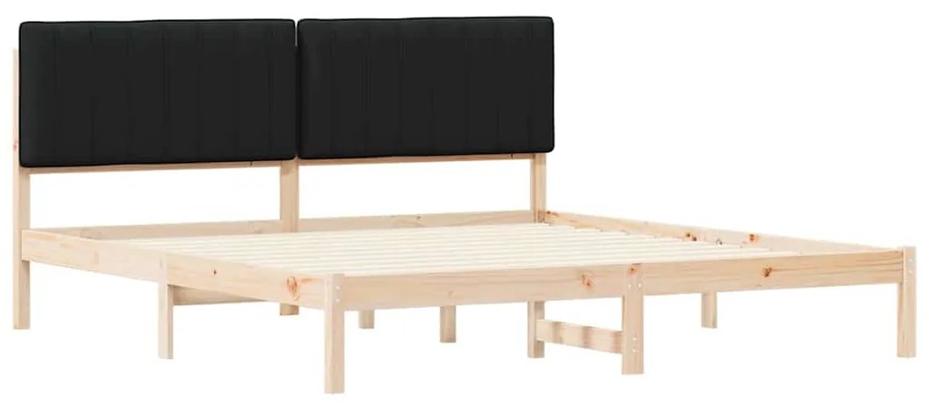 vidaXL Σκελετός Κρεβατιού με Επενδεδυμένο Κεφαλάρι Μαύρο 180 x 200 cm