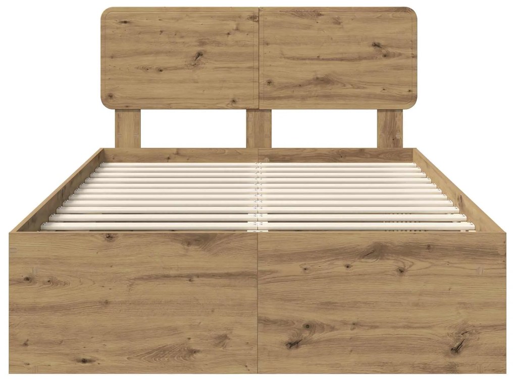 vidaXL Σκελετός Κρεβατιού Καρυδιά Χειροποίητης Εργασίας 135 x 190 cm