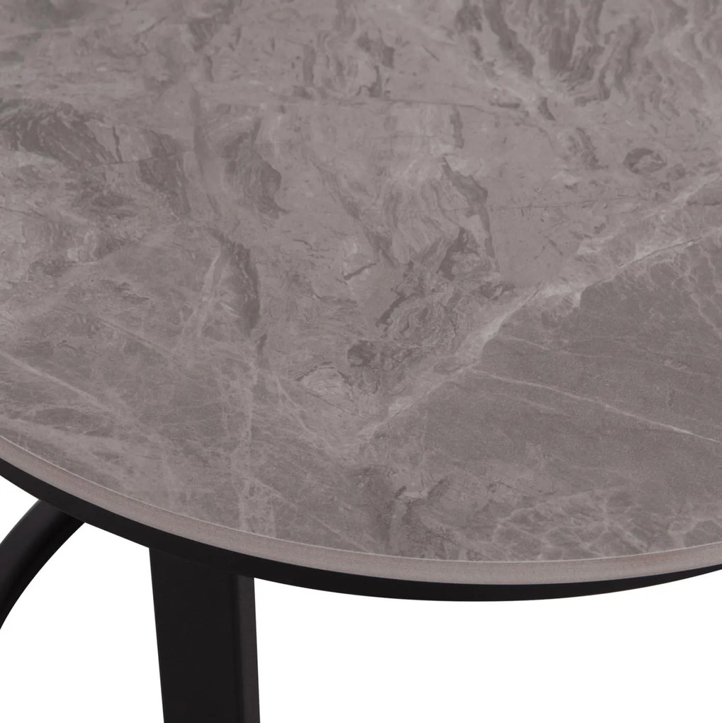 Τραπεζάκια σαλονιού TALOS Σετ 2 τμχ. Κεραμικό TOP με Όψη Γκρί Μαρμάρου Φ70 + Φ50εκ. 70x70x45.5 εκ.