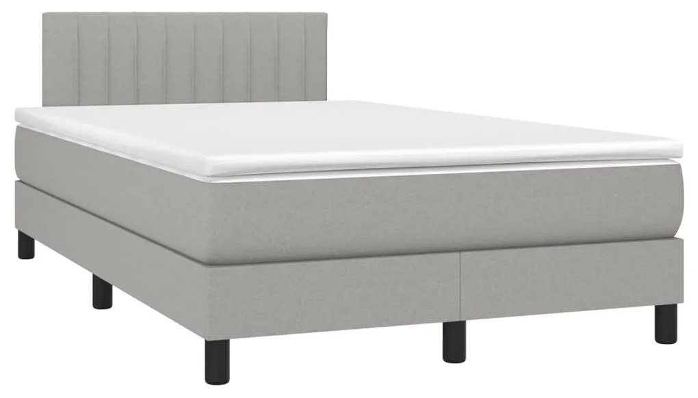 ΚΡΕΒΑΤΙ BOXSPRING ΜΕ ΣΤΡΩΜΑ &amp; LED ΑΝ.ΓΚΡΙ 120X190ΕΚ. ΥΦΑΣΜΑΤΙΝΟ 3270053