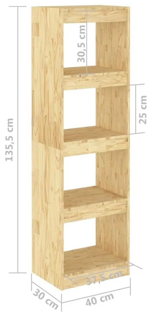 Βιβλιοθήκη/Διαχωριστικό Χώρου 40x30x135,5 εκ. Μασίφ Ξύλο Πεύκου - Καφέ