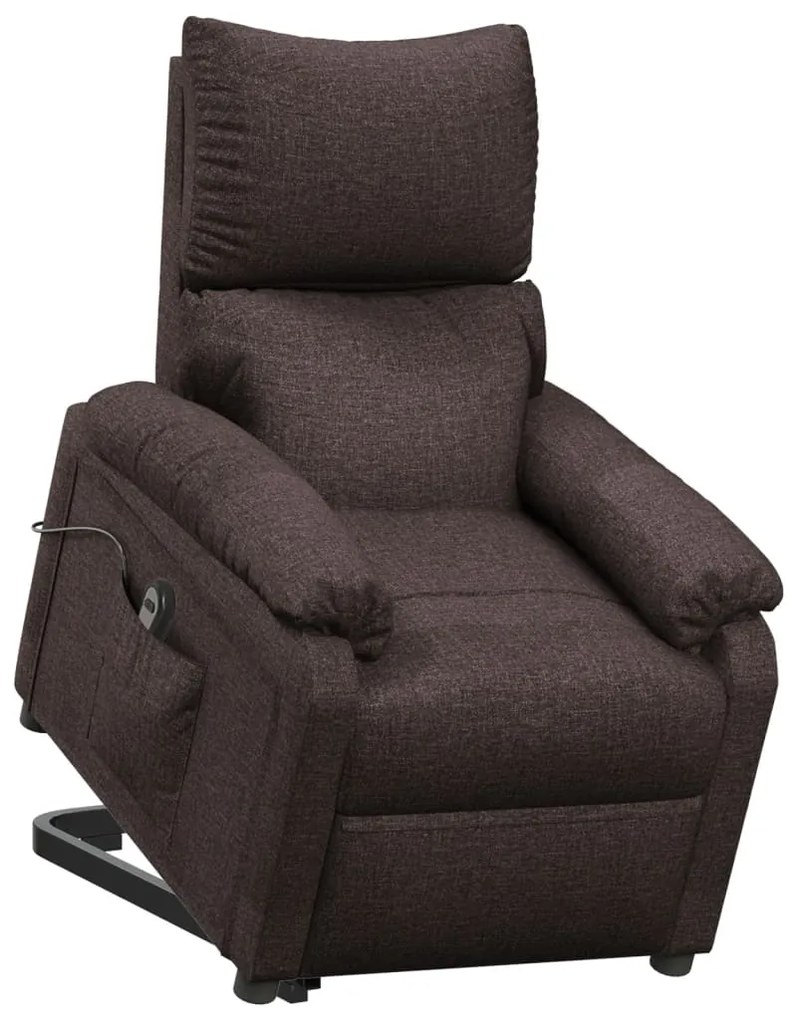vidaXL Πολυθρόνα με Ανύψωση Σκούρο Καφέ Υφασμάτινη