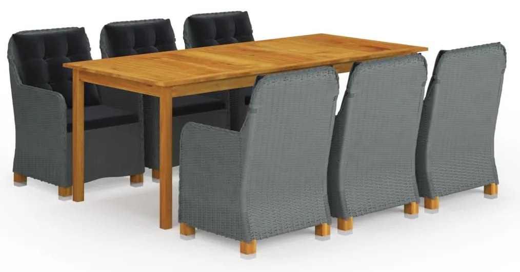 vidaXL Σετ Τραπεζαρίας Κήπου 9 Τεμαχίων Ανοιχτό Γκρι