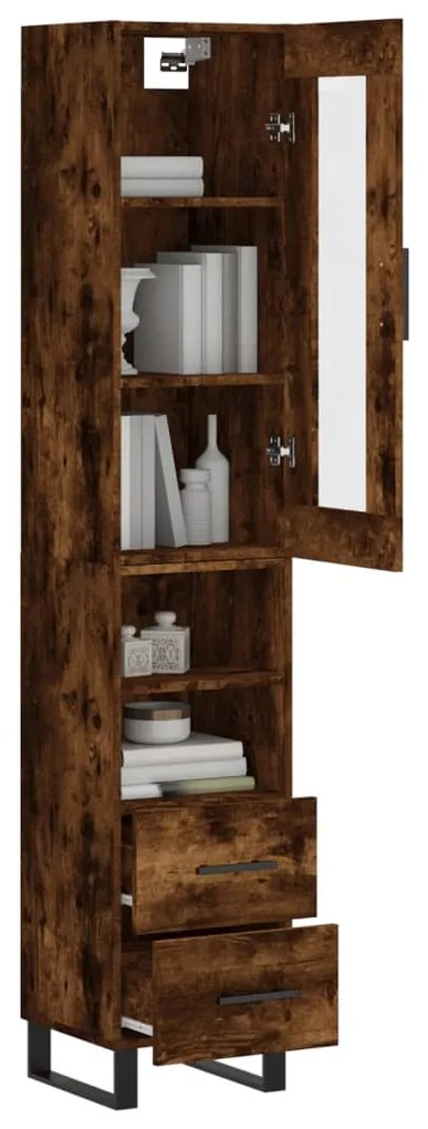 vidaXL Ντουλάπι Καπνιστή δρυς 34,5x34x180 εκ. από Επεξεργασμένο Ξύλο