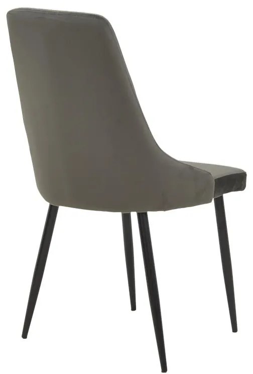 Καρέκλα Azori ανθρακί βελούδο-πόδι μαύρο μέταλλο 49x55x85εκ 2αδα 49x55x85 εκ.