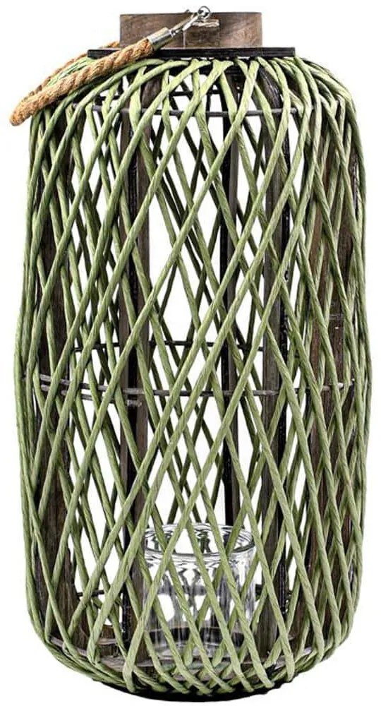 Φανάρι 726-125-019 27x54cm Green Ψάθα