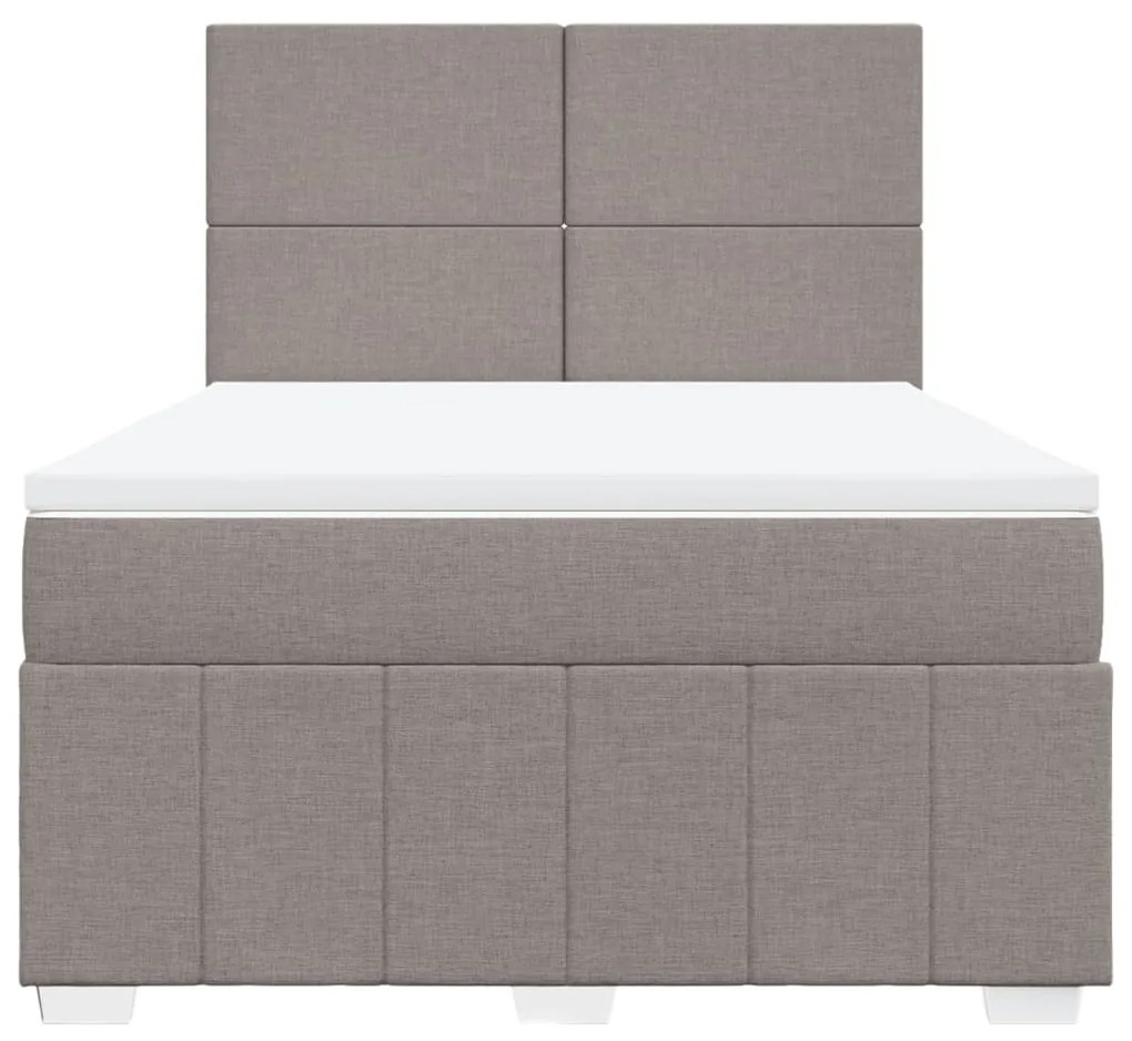 vidaXL Κρεβάτι Boxspring με Στρώμα Taupe 160x200 εκ. Υφασμάτινο