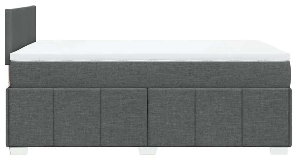 vidaXL Κρεβάτι Boxspring με Στρώμα Σκούρο Γκρι 120x200 εκ. Υφασμάτινο