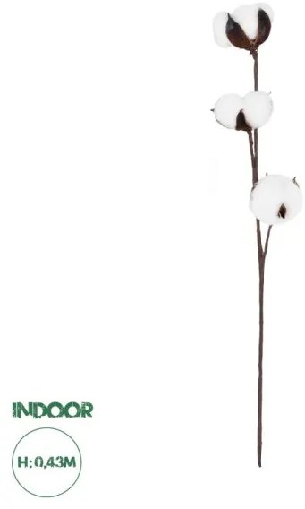 Artificial Garden COTTON BRANCH 20493 Τεχνητό Διακοσμητικό Κλαδί βαμβάκι Υ43cm Globostar 20493